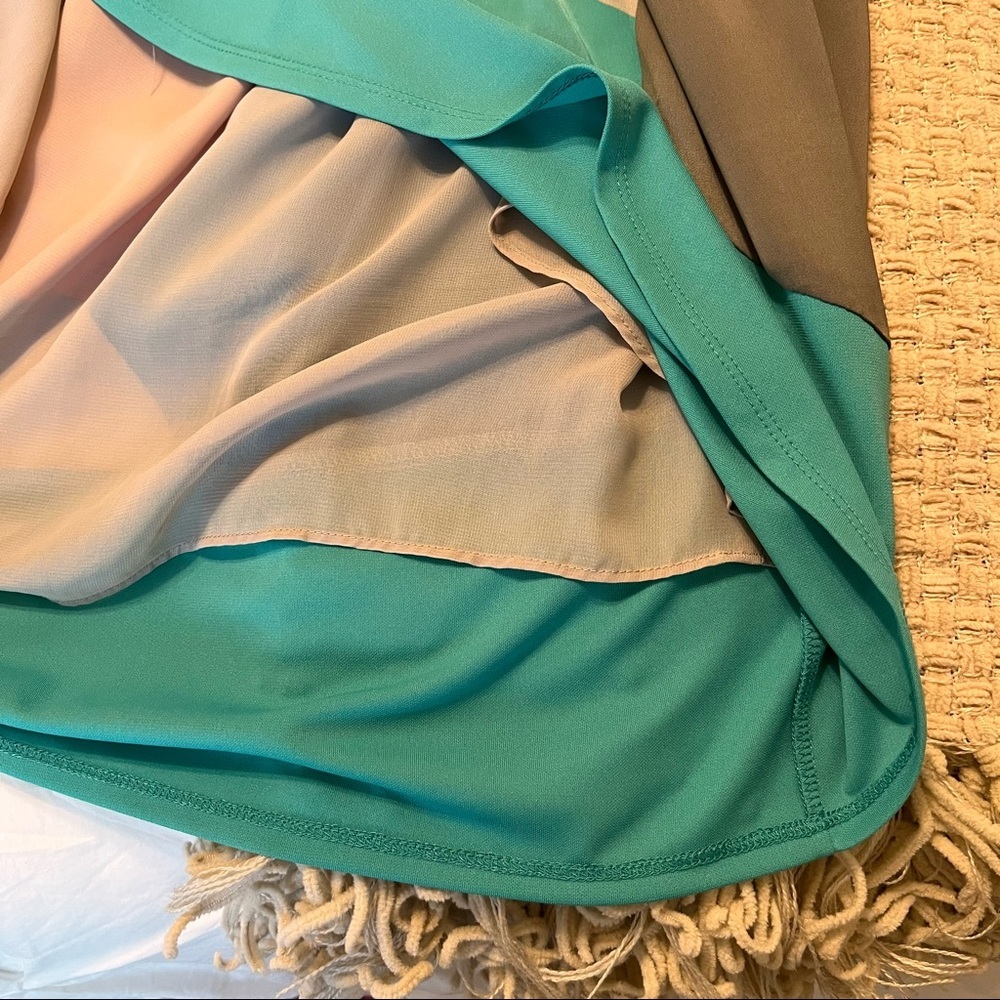 DOO.RI for Macy’s Scoop Neck Short Sleeve Geometric print Draped Wrapped dress - Picture 6 of 9